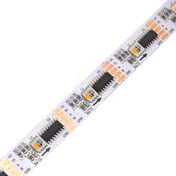 DMX512 RGBW DC5V 160 LEDs Digital LED Strip Light with Built-in 485 Programmable Parallel Signal Breakpoint Resume, Matrix Control,16.4feet/roll